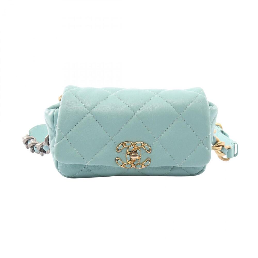 Chanel CHANEL CHANEL19 Combination Hardware Waist Bag Body Handbag Lambskin L...